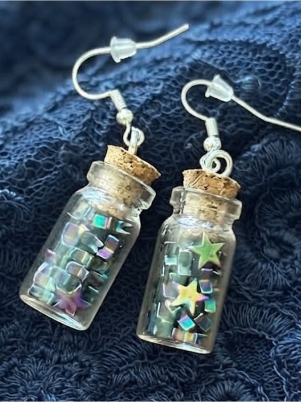 Rainbow Hematite Star Mini Jar Earrings - Picture 3 of 3